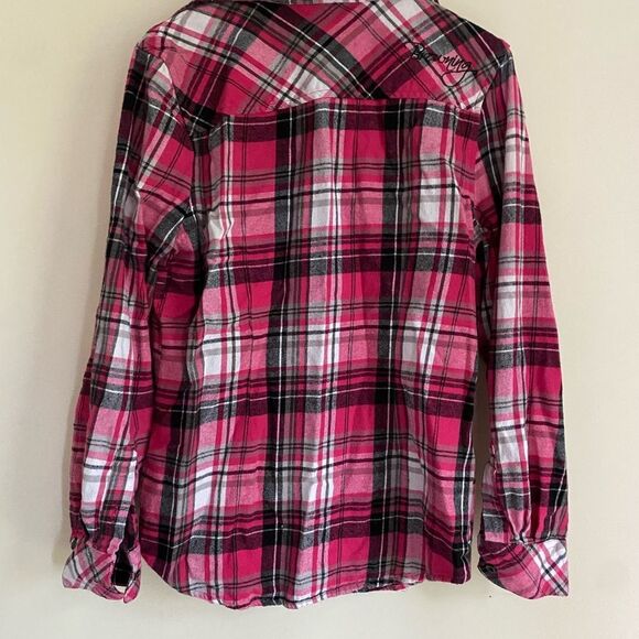 Browning Pink and Black Plaid Button up Blouse Top - Picture 5 of 5